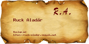 Ruck Aladár névjegykártya